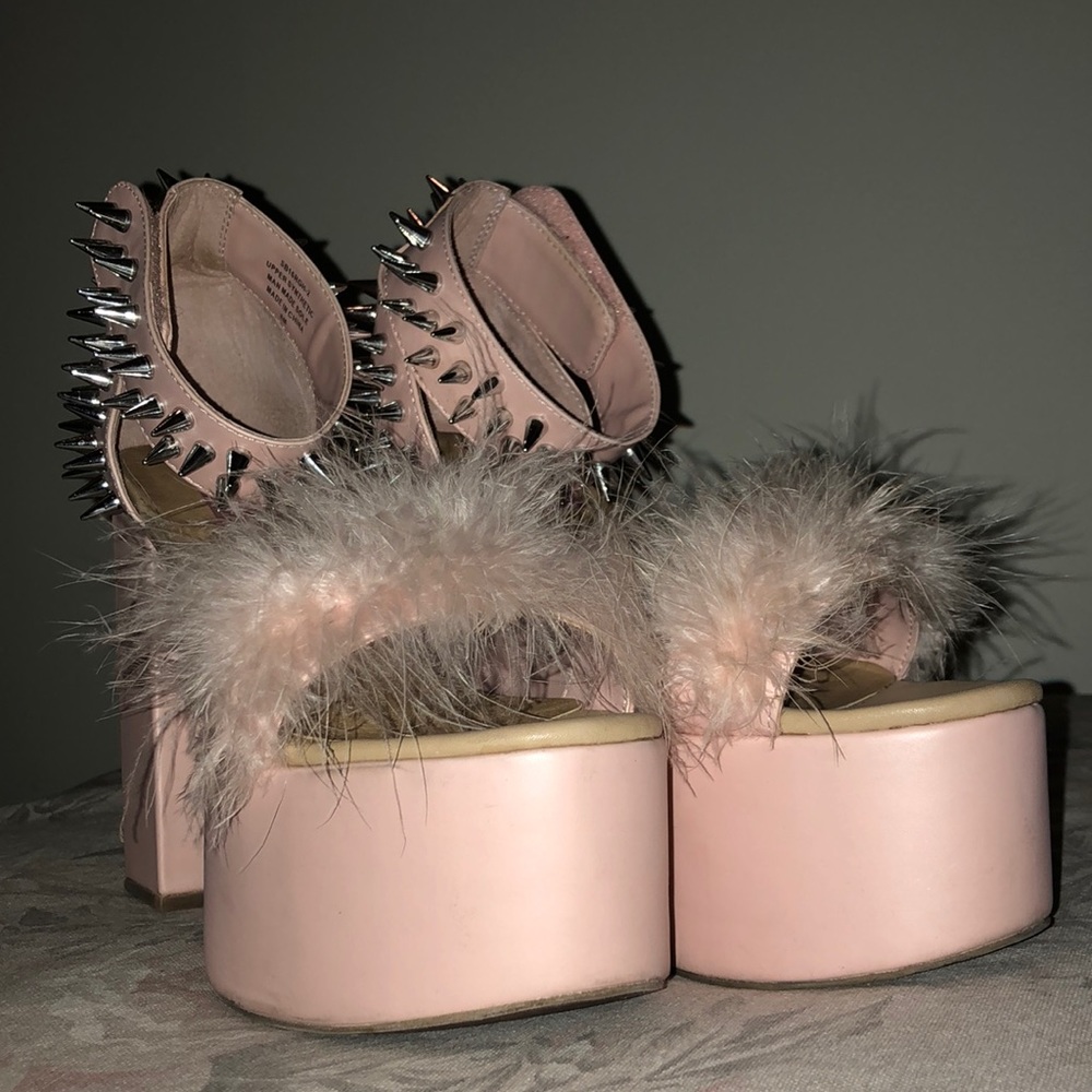Sugar Thrillz  pink block heels from Dolls Kill
